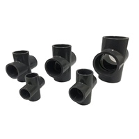 Conexión de Tubería Flexible de PVC de Alta Presión, Estándar DIN, 1 Pulgada, UPVC, Cruzada, Igual a DN25, 4 Vías