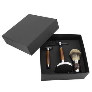 De acero inoxidable de la <span class=keywords><strong>barba</strong></span> <span class=keywords><strong>kit</strong></span> <span class=keywords><strong>barba</strong></span> seguridad maquinilla de afeitar, brocha de afeitar de los hombres - Product Image 2