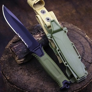 Cuchillo de Hoja Fija de Acero Inoxidable GACI Survival Tactic con Funda de Goma para Caza, Camping, OEM, Personalizable, 1 Año de Garantía - Product Image 5