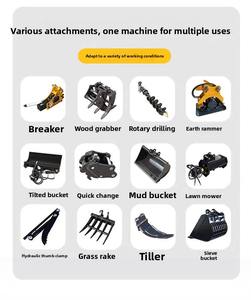 Miniexcavadora sobre orugas con cilindro hidráulico Eaton Fuerza de excavación de servicio pesado Estabilidad máxima Contrapeso y orugas de hierro fundido - Product Image 3