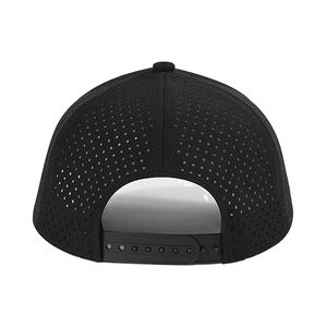 Casquette de baseball en maille noire respirante - Chapeau de sport léger en polyester avec sangle réglable - Product Image 4