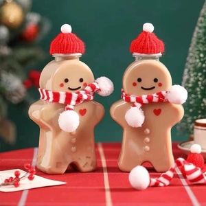 Hot bán 500ml Pet nhựa Snowman giáng sinh chai cho giáng sinh trang trí uống nước trái cây sữa Chai trà - Product Image 4