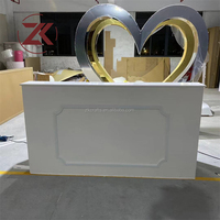 Ensemble de table de mariage en acrylique ZKAI, décoration de fête de luxe, mobilier d'hôtel, table de bar en PVC blanche pour événement