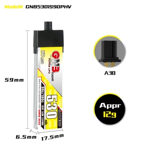 GNB สำหรับ 1S 3.8V HV 530mAh 90C LiCoO2 300-Cycle หัวพลาสติก A30 RC LiPo แบตเตอรี่พาวเวอร์วูป EMAX Tinyhawk Brushless - Product Image 3