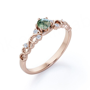 Hot Dendritic Engagement Natural <b>Green</b> <b>Moss</b> Agate S925 Silver Women Ring Best for Sale - Product Image 4