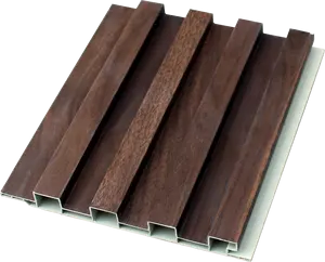 Diseño de interiores estriado Decoración de pared 3D Tablero de tablón de revestimiento de madera Productos de revestimiento Panel de pared de tablón