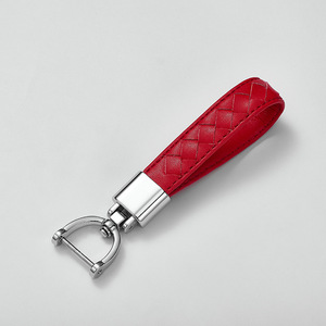 Car Keychain A3928 Lambskin Blue Leather Metal D <b>Ring</b> Keyring For <b>Men</b> Women Vehicle <b>Key</b> Accessory - Product Image 3