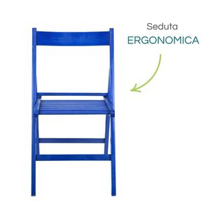 Sedie Pieghevoli in Legno di Faggio 42x40x78 Cm Blu, Sedia Pieghevole per Interni ed Esterni Senza Braccioli - Product Image 3