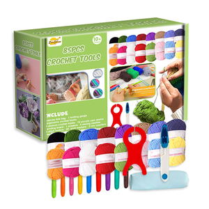 New 2mm-10mm Portable Aluminum <b>Crochet</b> <b>Hooks</b> and Yarn Knitting Needles Set 85pcs Colorful Sewing Kit - Product Image 1