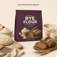 Sacs de farine de seigle imprimés sur mesure, sachets refermables de qualité alimentaire, emballage pour grains de seigle pour boulangerie et levain, vente en gros