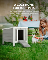 Cage à lapin en bois écologique moderne de haute qualité, abri pour animaux de compagnie, abri pour chat avec motif animal pour petits animaux, résistant aux intempéries