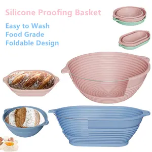 Yongli 2 peças cestas de silicone para pão e fermento dobrável fornecedores caixa de isolamento de massa recipiente de tigela