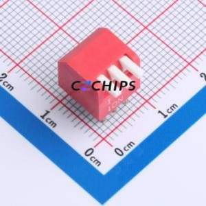 DSDP-03-R DIP Switch Through hole Component (THT) Switch Piano Key 3 2.54mm Red - Product Image 1