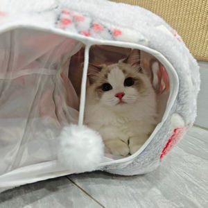 Multifunktionales Abnehmbares Haustierprodukt Nachtleuchtender Katzentunnel-Bett Katzen-Donut-Tunnel Weihnachtliche Festliche Atmosphäre - Product Image 2