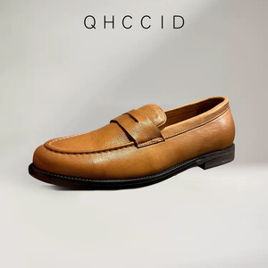 Mocassins italiens en cuir faits à la main pour hommes, style britannique, talon bas, chaussures décontractées respirantes - Product Image 2