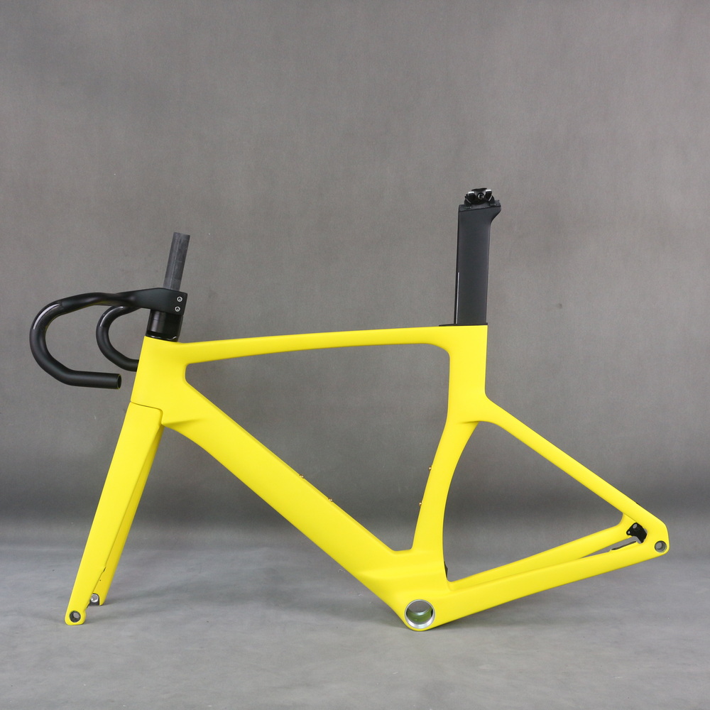 Fluorescent Yellow TT-X38 Internal Cable Road Bike Frame with