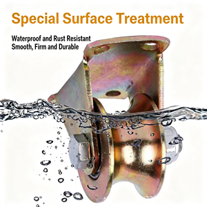 Roue à gorge en V de 3 pouces pour portail coulissant avec support, roulement double robuste en acier au carbone, pour extérieur, certifiée CE, OEM disponible - Product Image 3