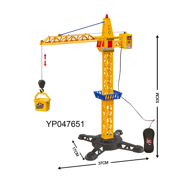 360 Degree Rotating Wire Controlled Tower Crane Engineering Plastics Electric Remote Controller Toy Charger 2 Channels 1:20