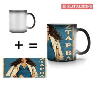 Special Mug For Hot Cocoa Lovers Frosted Black 11oz Ceramic Heat Color Changing <b>Magic</b> <b>Cup</b> - Product Image 4