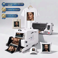 Impresora DTF de Doble Cabezal XP600 A3 de 12 Pulgadas para Pequeñas Empresas, Impresión de Camisetas DIY en Algodón, Poliéster y Mezclilla con Software RIP