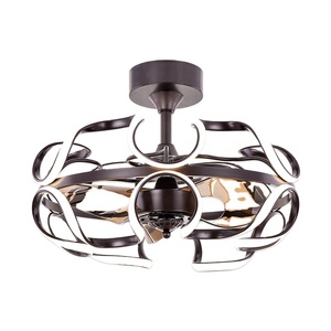 746A 110 220V พัดลมเพดานกลมควบคุมระยะไกลโคมไฟ DC โคมไฟตกแต่ง LED บ้านแบบไร้ใบพัดดีไซน์สามสี42นิ้ว36 "ทันสมัย - Product Image 1