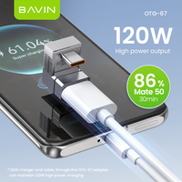 BAVIN OTG67 120W 10Gbps Tipe c untuk USB 3.1 Adapter kartu konverter ke Micro Android V8 Tpc Adapter Otg