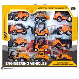 विंडो बॉक्सड पीला रंग 12 पीसी विविधता इंजीनियरिंग कार मिश्रित जड़ता खिलौना कार 3 + - Product Image 1