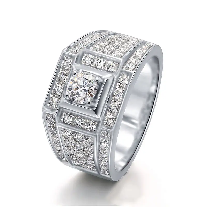 18K 14K 10K Mens Lab Grown Diamond Ring Wedding Gift Men Jewelry