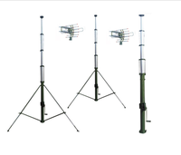 Mât rétractable pour antenne monté sur véhicule terrestre avec treuil, utilisation manuelle, 10m 8m 6m 5m