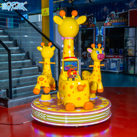 Manège Commercial pour Enfants Thème Girafe, Équipement d'Amusement à Monnayeur pour Aire de Jeux Intérieure Professionnelle