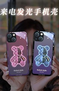 Чехол для телефона со светодиодным освещением для Iphone 11, 12, 13, 14 Xr, закаленное стекло для пар, Модный чехол для телефона - Product Image 6