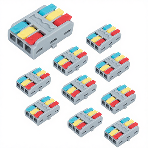 Innfeeltech 10 pièces Connecteur de borne <span class=keywords><strong>3</strong></span> entrées <span class=keywords><strong>3</strong></span> sorties Pince de connexion à levier pour câble conducteur 0,2-4 mm DIY - Product Image 1
