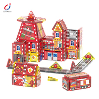 Jouets magnétiques Chengji pour enfants, blocs magnétiques éducatifs, blocs sensoriels pour enfants, blocs d'empilage magnétiques pour la lutte contre les incendies et l'ingénierie