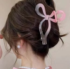 Diadema con pinza para el pelo grande QianJin para mujer, pinza de garra con degradado rosa, estilo femenino bonito, Compatible con pelo rizado fino y grueso - Product Image 6