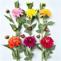 Fleurs artificielles Dahlia et Pivoine à 3 têtes, toucher réel, faites à la main, pour centres de table de mariage