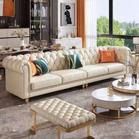 Sofa Ruang Tamu Modern Gaya Amerika, Mewah Ringan Napapi Pull Buckle, Kombinasi Sederhana untuk Apartemen Kecil, Terkenal di Internet