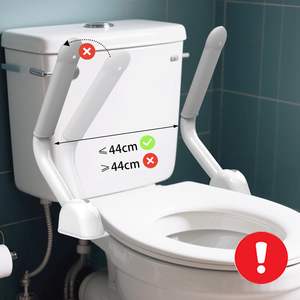 Mason Robusto Toilet Standing Aid Nenhuma Perfuração Ajustável Permanente Aid WC para Idosos - Product Image 5