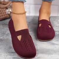 Mocassins plats pour femmes grande taille K-Style, antidérapants, à enfiler, tissés respirants, à découpe basse et bouche peu profonde, style décontracté
