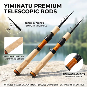 Canne à pêche télescopique portable en carbone, 6 sections, 37 cm, ultra-souple, pour la pêche à la finesse de la whitebait en rivière - Product Image 1