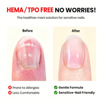 Base Coat UV LED OEM sans HEMA ni TPO, formule douce et respectueuse des ongles sensibles, protège les ongles naturels, gel de base non toxique 15ml