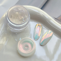 Poudre Polarisée Magique Transparente Effet Miroir Glacé Aurore Féerique Ciel Perlé Clair de Lune pour Nail Art – Vente en Gros