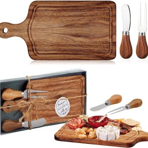 Thớt tre thân thiện với môi trường, hình vuông nhỏ, dùng làm thớt phô mai & bánh mì, kèm hộp quà tặng, thích hợp cho nhà cửa & tiệc tùng - Product Image 3