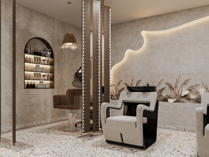 Muebles de Salón de Belleza Europeos, Mostrador de Exhibición de Productos de Salón con Forma Personalizada, Diseños de Interiores para Salón - Product Image 4