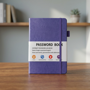 A5 Case Bound Luxury Alphabetical Tabs Eco Friendly Paper Automotive Password <b>Diary</b> Management Organizer Custom Pu Leather - Product Image 2