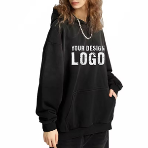 Sudadera con Capucha de Algodón de Alta Calidad, 458G, Lavada, Holgada, Informal, con Hombros Caídos, Estilo Urbano, para Mujer - Product Image 2