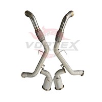 Tubería de Escape de Acero Inoxidable Vortex para Porsche Panamera 971 2.9T 4.0T 2017-2023 con Protección Térmica y Orificios para Sensores, Soldada con TIG