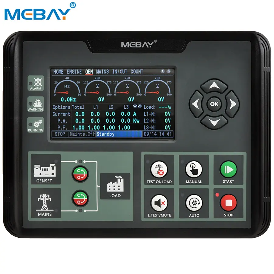 Module de commande de moteur de contrôleur de générateur MEBAY DC62D contrôle AMF LCD coloré