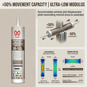 SR-50L กาวซิลิโคนชนิดกลางสำหรับผนังม่านอาคารสูง ประสิทธิภาพสูง โมดูลัสต่ำ ยืดหยุ่นสูง - Product Image 3