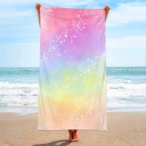 Digital Sublimation <strong>Printing</strong> Flower Logo Double Sided Quick <strong>Dry</strong> Free Custom Printed Microfiber Beach <strong>Towels</strong> - Product Image 1