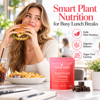 Poudre Végétalienne OEM ODM Sans Sucre, Mélange de Superaliments Verts, Vitamines et Fibres, Complément Alimentaire Quotidien